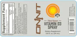 Label for Vitamin D3 Spray
