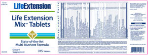 Label for Life Extension Mix Tablets