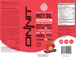 Label for Emulsified MCT Oil Creamy Strawberry Flavor