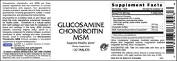 Label for Glucosamine Chondroitin MSM