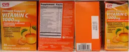 Label for Vitamin C 1000 mg Tangerine-Flavored Fizzy Drink