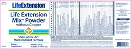Label for Life Extension Mix Powder Without Copper