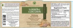 Label for Turmeric Curcumin 1000 mg Plus BioPerine