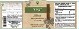 Label for Acai 1000 mg