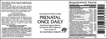 Label for Prenatal Once Daily