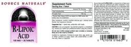 Label for R-Lipoic Acid 100 mg