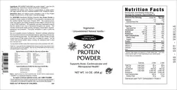 Label for Soy Protein Powder Unsweetened Natural Vanilla