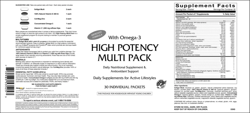 Label for High Potency Multi Pack