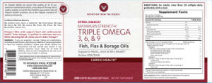 Label for Maximum Strength Triple Omega 3, 6, & 9