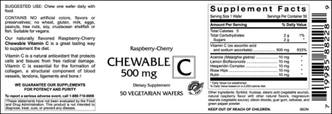 Label for Chewable C 500 mg Raspberry-Cherry