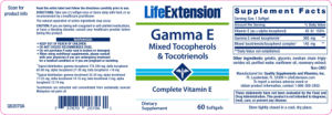 Label for Gamma E Mixed Tocopherols & Tocotrienols