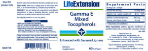 Label for Gamma E Mixed Tocopherols