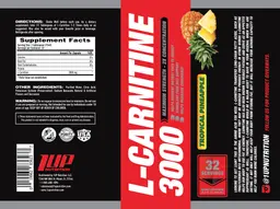 Label for L-Carnitine 3000 Tropical Pineapple