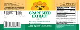 Label for Grape Seed Extract 50 mg