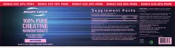Label for 100% Pure Creatine Monohydrate Unflavored