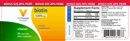 Label for Biotin 5,000 mcg