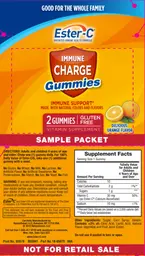 Label for Ester-C Immune Charge Gummies Orange Flavor
