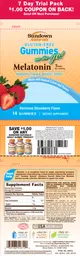 Label for Melatonin 5 mg Delicious Strawberry Flavor