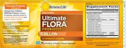 Label for Ultimate Flora 15 Billion Everyday Probiotic