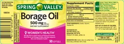 Label for Borage Oil 500 mg