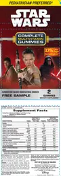 Label for Star Wars Complete Multivitamin Gummies