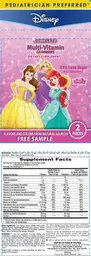 Label for Disney Complete Multi-Vitamin Gummies
