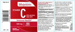 Label for Vitamin C With Natural Rose Hips