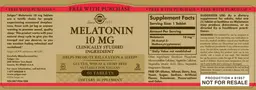 Label for Melatonin 10 mg