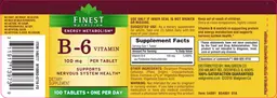 Label for B-6 Vitamin