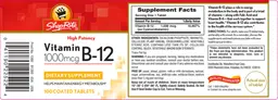 Label for Vitamin B-12 1000 mcg