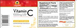 Label for Vitamin C 1000 mg USP