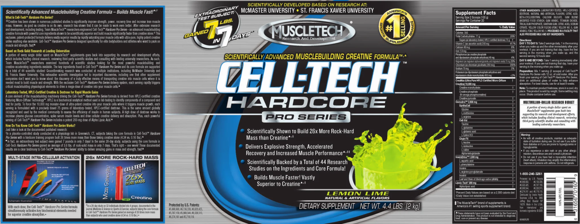 Label for Cell-Tech Hardcore Pro Series Lemon Lime