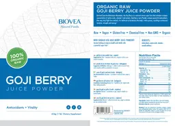 Label for Goji Berry Juice Powder