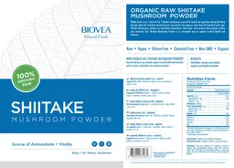 Label for Shiitake Mushroom Powder