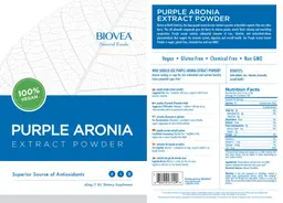Label for Purple Aronia Extract Powder
