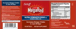 Label for Ultra Strength 1000 mg Omega-3 Krill Oil