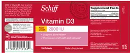 Label for Vitamin D3 2000 IU