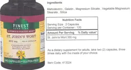 Label for St. John's Wort 300 mg
