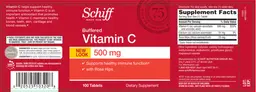 Label for Buffered Vitamin C 500 mg