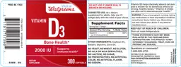 Label for Vitamin D3 2000 IU