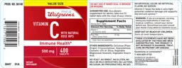 Label for Vitamin C With Natural Rose Hips 500 mg