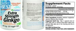 Label for Extra Strength Ginkgo