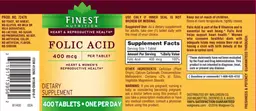 Label for Folic Acid 400 mcg