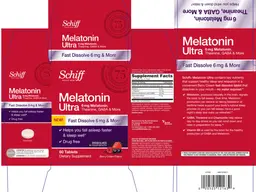 Label for Melatonin Ultra Berry Cream Flavor