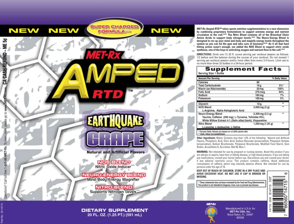 Label for Amped RTD Earthquake Grape