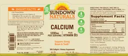 Label for Calcium 1200 mg Plus Vitamin D3