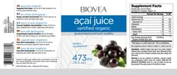 Label for Acai Juice