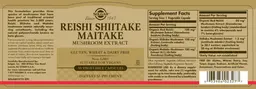 Label for Reishi Shiitake Maitake Mushroom Extract