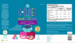 Label for U-Cubes Children's Calcium with D3 Gummies