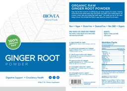 Label for Ginger Root Powder
